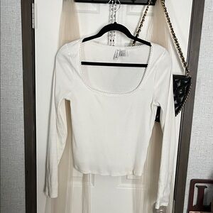 Elegant White Long Sleeve Top